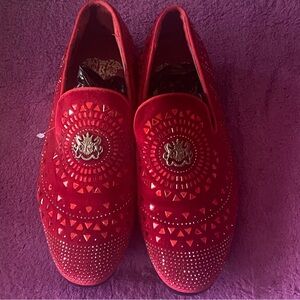 Vintage Luxurious Red Men's Slip-On Loafers